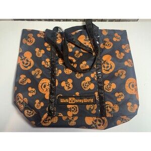 Disney Parks Mickey & Minnie Mouse Pumpkin Halloween Tote